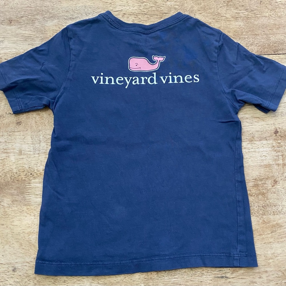 Vineyard Vines Kid’s Size 5 100% Cotton Navy Short Sleeve Graphic Tee - Picture 4 of 12